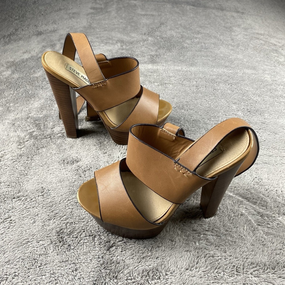 Steve Madden Heel‎ Shoes Womens 5.5 M Tan Leather